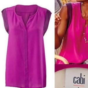 CAbi Campo Fuchsia Sleeveless Top (L)